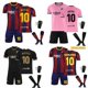 thumbnail image 5 of Adecuado para la camiseta de Barcelona de local y visitante, negro, dorado, rosa, 10, traje de uniforme de fútbol Messi Macy Ronaldinho, 5 of 5
