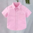 thumbnail image 2 of Mercatoo Toddler Collared Short Sleeve 𝐏o𝗹o Soft Solid Dress Shirt for Baby Boys Girls Cute Summer Comfortable Tee Tops with Pocket, 2 of 8