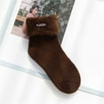 thumbnail image 2 of Fgnfyis Women's Solid Thickened Velvet Thermal Socks Sleep Socks Extra Thick Snow Socks Fuzzy Socks for Women Coffee, 2 of 4