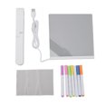 thumbnail image 2 of Petit Tableau Blanc, Tableau LED Multi-Usage Effaçable à Sec Nettoyage Simple Support Réglable Acrylique Réutilisable avec 7 Marqueurs pour Bureau, 2 of 8