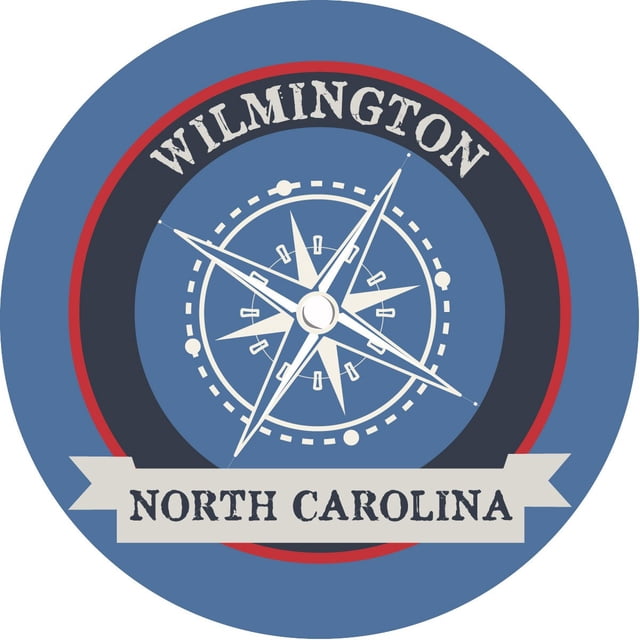 R and R Imports Wilmington North Carolina Beach Ocean Nautical Trendy Souvenir 4 Inch Round Decal Sticker