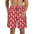 thumbnail image 2 of Uemuo Cartoon Lobster Pattern Men's Swim Trunks Hawaiian Beach Bathing Suit Swimsuits Beach Quick-Dry Shorts with Pockets-Large, 2 of 9