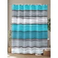 thumbnail image 4 of Blue Grey Stripes Shower Curtain, Retro Coastal Style Wood Texture Waterproof Shower Curtain Set with 12 Hooks Lightweight Washable Fabric Shower Curtains for Bathroom 72x84 Inches, 4 of 6