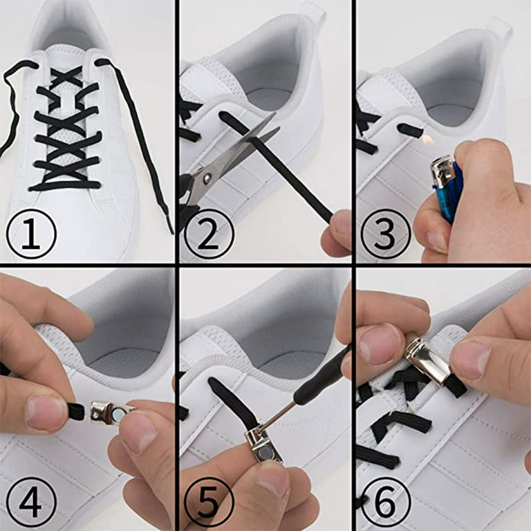 1 pair No Tie Elastic Shoelaces, With Magnetic Shoe Laces Lock