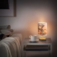 thumbnail image 6 of Monkey Flowers Table Lamp USB Bedside Desk Nightstand Lamp Printed Gifts Small Lamp Wood Base for Bedroom Living Room Kids Room College Dorm, 6 of 7