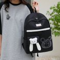 thumbnail image 2 of Mochila de dibujos animados Mochila de oso para niñas Mochila linda para uso diario (Negro), 2 of 3
