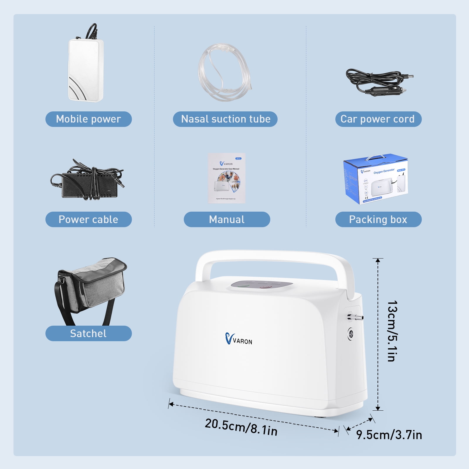 Nantfun 33% 3LOxygen&generator Tube &𝗐𝗂th Accessories-(lightweight) Quiet(3charging mode) Concentrator for Home use&Travel Use ma G43