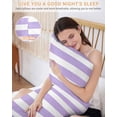 thumbnail image 5 of Purple Striped Pillow Cases Body Size, Smooth Satin Pillowcase for Hair and Skin, Modern Farmhouse Purple White Stripes Decorative Cooling Bed Pillow Covers with Zipper, 20x54 Inches, 5 of 5