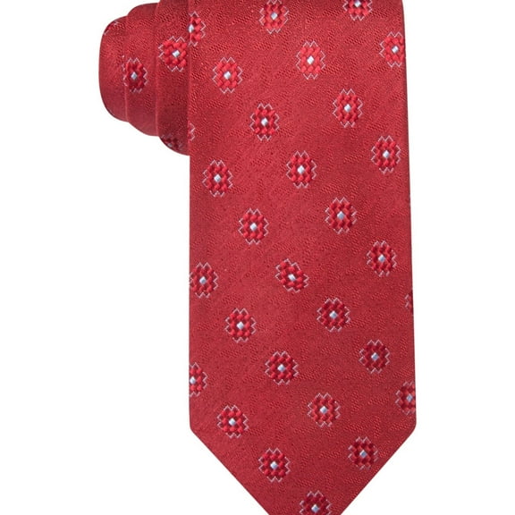 Ryan Seacrest Mens Melrose Self-tied Necktie, Red, One Size