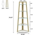thumbnail image 7 of TribeSigns 70 inch Tall Corner Shelf, 5 Tier Corner Bookshelf Bookcase Corner Ladder Shelf Gold, 7 of 7