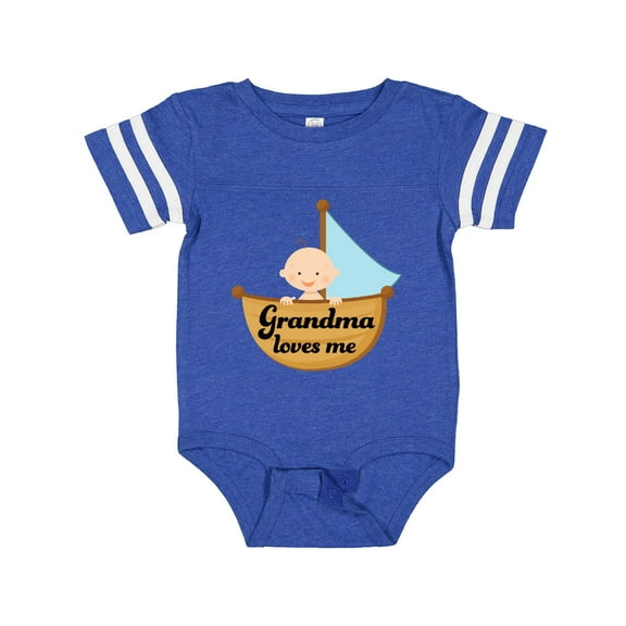 Inktastic Grandma Loves Me Grandchild Boys Baby Bodysuit