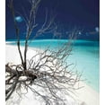 thumbnail image 3 of Driftwood Duvet Cover Set, Seascape Theme Driftwood on the White Sandy Beach Coastal Digital Image, Decorative 2 Piece Bedding Set with 1 Pillow Shams, Twin Size, Turquoise and Blue, by Ambesonne, 3 of 3