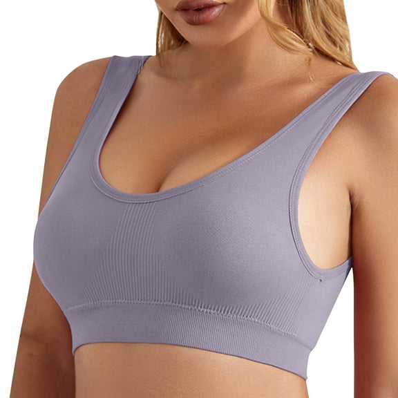 Sngxgn Sports Bras for Women Medium Support Padded Bra Seamless Women's Sports Wireless Bra(Grey,XL)