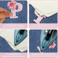thumbnail image 3 of 26pcs Pink Bow Embroidery Iron-On Letter Patches, Alphabet A-Z Patches for Clothes, DIY Crafts, T-Shirts, Backpacks, Jackets, Accessories, Sew or Iron On Patches, Cute Embroidery Appliques, 3 of 5