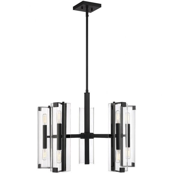 Scandinavian Contemporary Ten Light Chandelier in Matte Black Finish Bailey Street Home 159-Bel-4636387