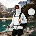 thumbnail image 2 of Vmvidoty Women's High Collar Zippered Pockets Waterproof Raincoat Lightweight Rain Jacket Hooded Windbreaker for Outdoor White 2XL, 2 of 9