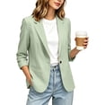 thumbnail image 7 of ClodeEU Women's Single Button 3/4 Sleeve Blazer,Casual Lightweight Lapel Work Jacket Green,Women's Plus XXL, 7 of 7