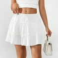 thumbnail image 5 of yillto Womens Short Skirts Elastic Waist Tiered Ruffle Hem Flowy Short Skirt Cute Boho Beach Outfits, 5 of 7