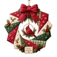thumbnail image 2 of DIY Patchwork Wreath Kit, Cardinal Christmas Quilted Wall Decor Craft, 9.84 in Creative Seasonal Door Hanging Project for Adults, 2 of 4
