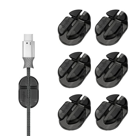 Solutions Electronic (Ringke Cable Clip Holder – Back Adhesive Multipurpose Desktop and Office Cable Organizer, Cord Management Solution for Charging, Lightning, Power Wire, USB Electronics Accessory Cable Holders (6)