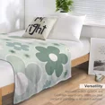 thumbnail image 5 of Retro 70s Flowers Sage Green Floral Pattern Aesthetic Modern Flowers Throw Blanket For Sofa Thin Quilt Plaid Blankets, 5 of 6