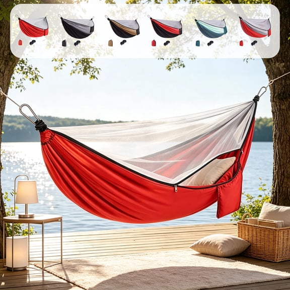 Snmubt Versatile Patio Hammock, Easy Setup Spreader Bar with Carrying Case, Comfortable for Outdoor Lounging and Backyard Swinging