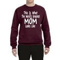 thumbnail image 2 of World's Greatest Mom Looks Like Mother's Day Unisex Crewneck Graphic Sweatshirt, Maroon, 3XL, 2 of 3