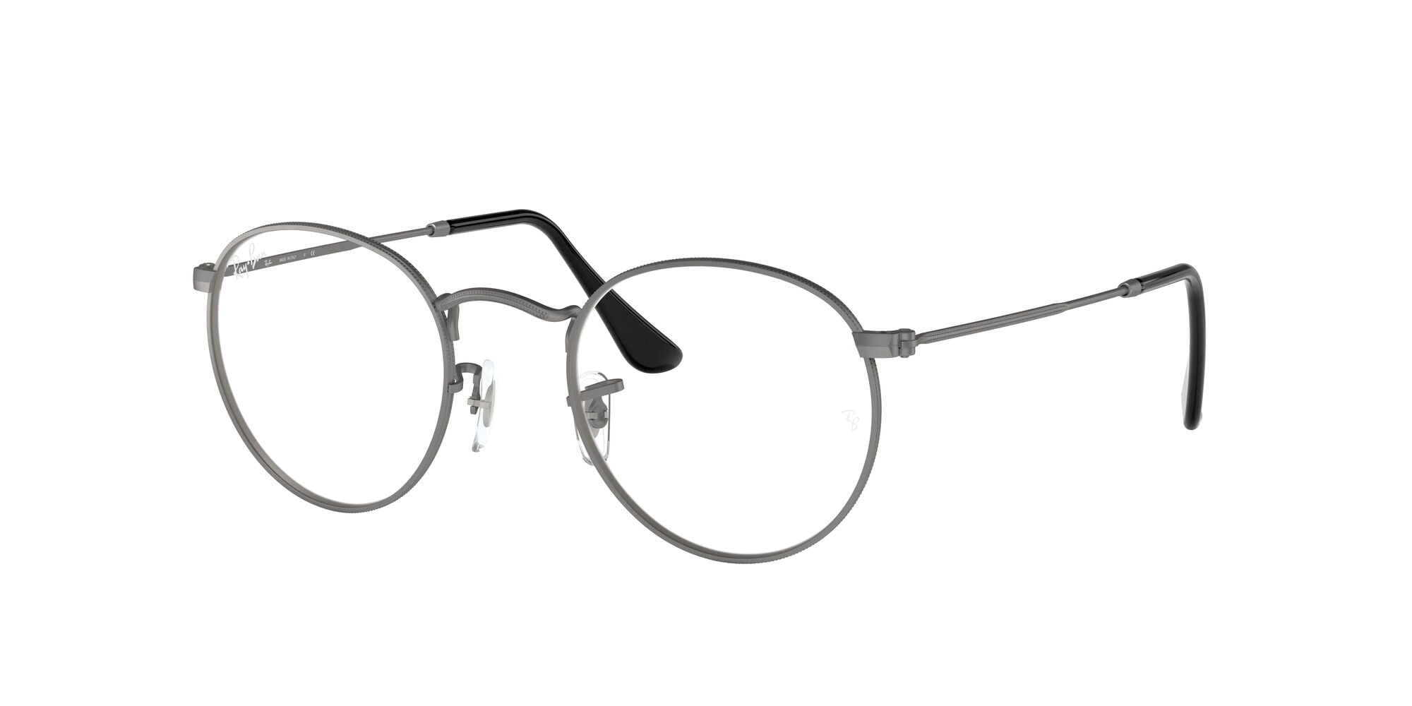 Ray-Ban Unisex Size 53 Round Metal Eyeglasses, Matte Gunmetal/Demo Lens