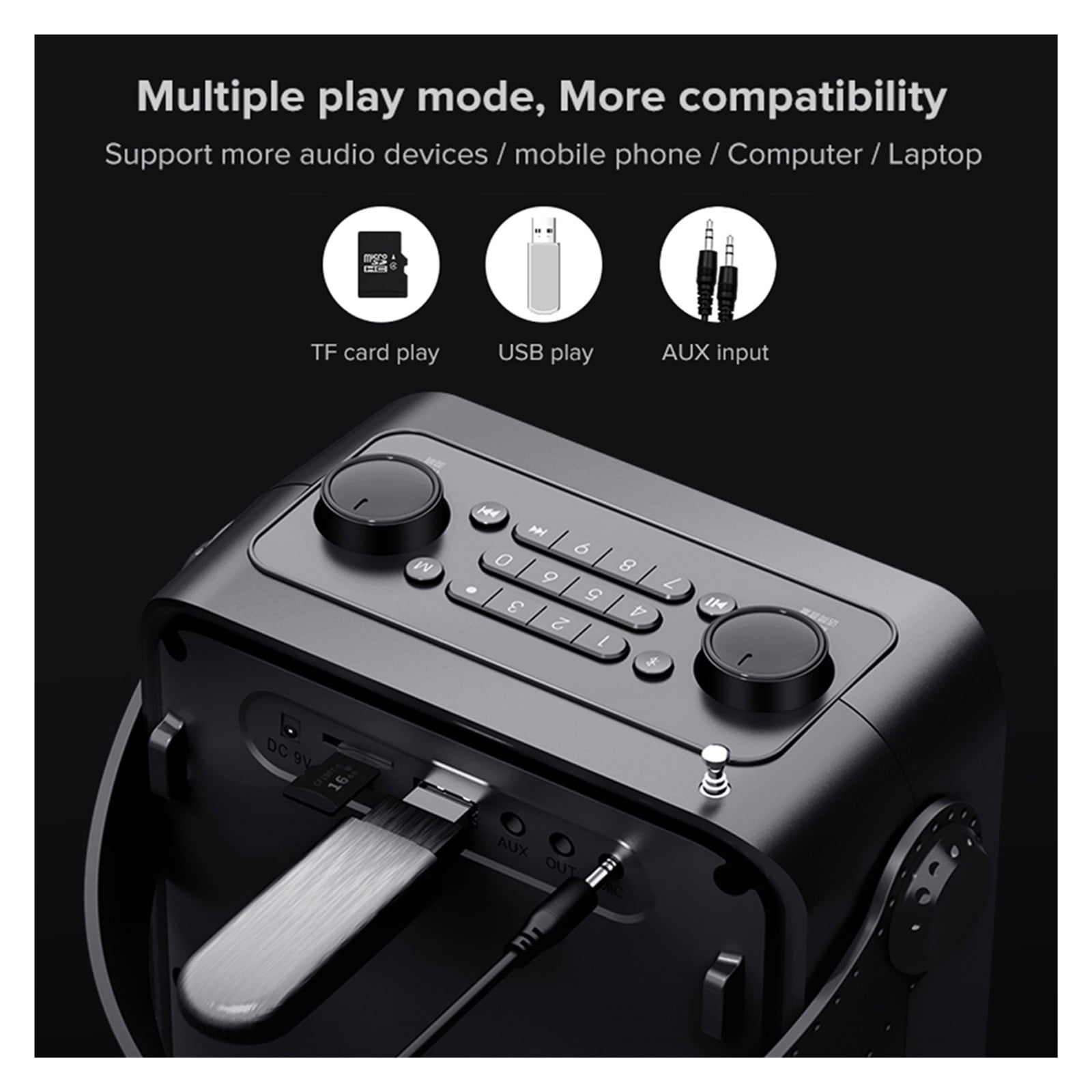 Speaker H8 Portable Voice Amplifier Wireless Mic Audio Recording FM Radio AUX USB TF Card Loudspeaker ,Powerful Voice Amplifier