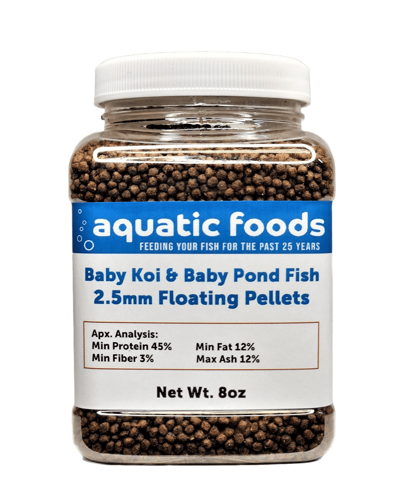 Aquatic Foods Cichlid Pellets - 45% Protein Floating Fish Food 3.5mm 8oz