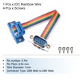 thumbnail image 3 of IDC Rainbow Wire Flat Ribbon Cable DB9 Male to DB9 Male 3.9 Inch Length 2.54mm Pitch Breadboard Jumper Wires for Electronic Projects, 3 of 5