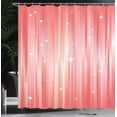 thumbnail image 3 of Ambesonne Space Shower Curtain, Abstract Beams Stars Galaxy, 69"Wx75"L, Salmon Rose, 3 of 4