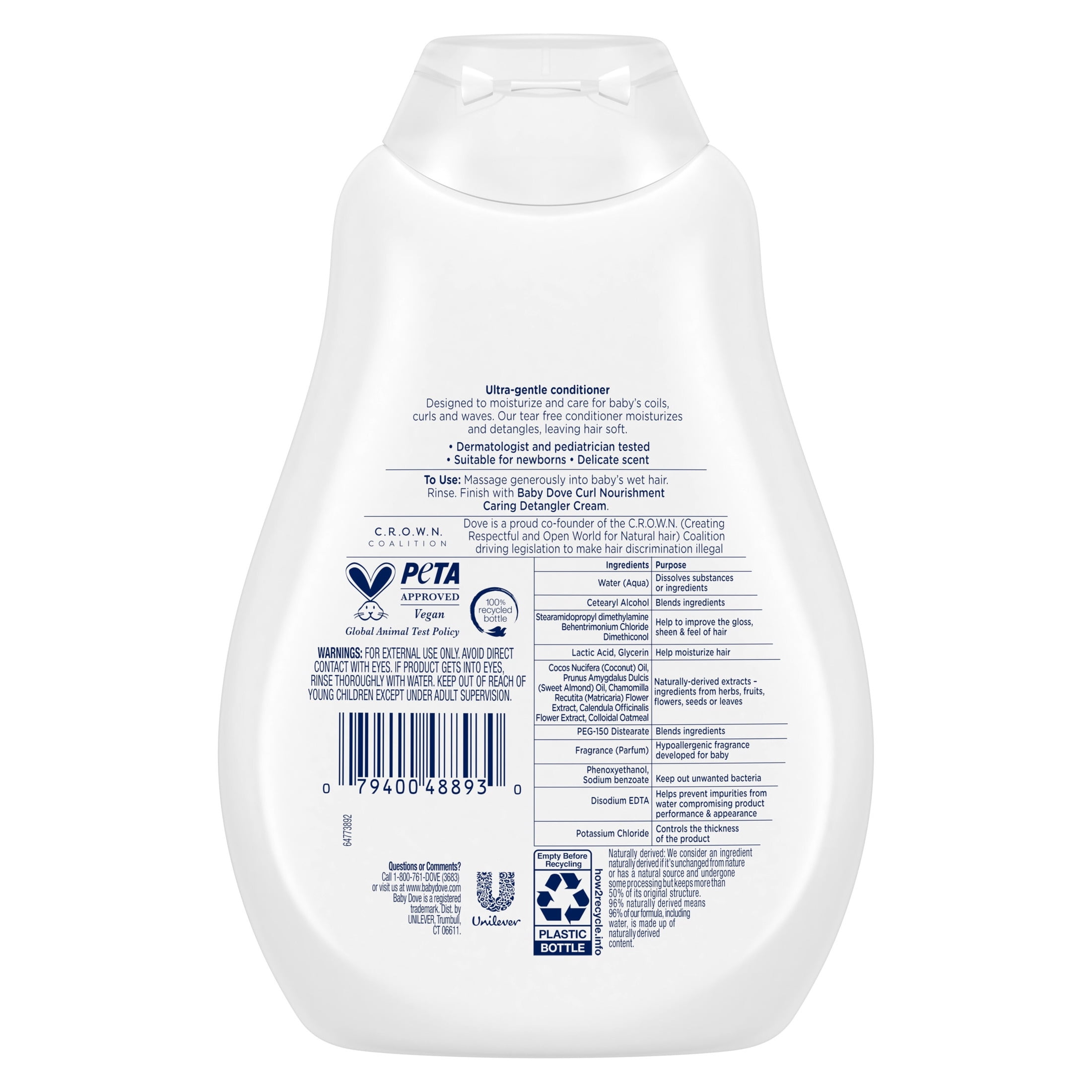 (2 pack) Baby Dove Textured Hair Care Baby Conditioner for Baby's Curly Hair Curl Nourishment Tear Free and Softening ,13 Fl oz