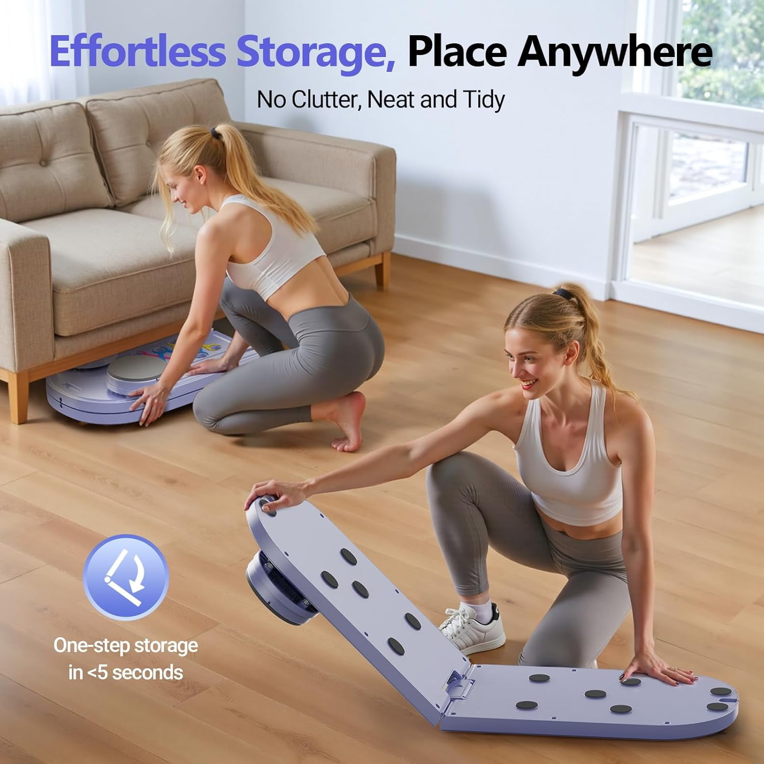 Pilates Board, Portable Pilates Reformer Machine for Home Workout, Easy-to-Use Pilates Sliding Board for Full Body Toning, Lightweight Fitness Gear for Beginners & Busy Moms