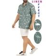 thumbnail image 3 of HAPPY BAY Men's Vacation Front Pocket Cruise Tops Button Down Shirt Summer Aloha Holiday Camping Funky Shirts For Mens M Grey, Flamingo, 3 of 4
