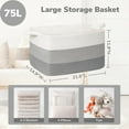 thumbnail image 3 of PrimeCook Shop Storage Basket, 21.6" x 14.9" x 11.8", Blanket Basket for Living Room, Large Woven Baskets for Storage, Toy Organizer, Rectangle Rope Baskets for Organizing, Gray, 3 of 14