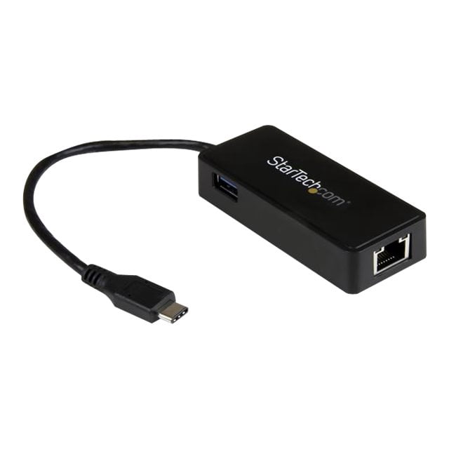 StarTech.com Adaptateur USB-C vers Ethernet Gigabit - Compatible Thunderbolt 3 - Adaptateur Réseau USB Type C - Adaptateur Ethernet USB C (US1GC301AU) - Adaptateur Réseau - USB-C - Ethernet Gigabit + USB 3.1 Gen 2 - Noir