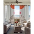 thumbnail image 3 of Beige Boho Blackout Curtains 96 Inch Length 2 Panels Set, Modern Abstract Art Geometric Striped Full Shading Curtains for Windows, Blackout Curtains for Bedroom Living Room 52"x96", 3 of 8