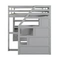 thumbnail image 6 of Euroco Modern Wood Full Size Loft Bed with Desk, Shelves and Drawers for Kids Teens, Gray, 6 of 15