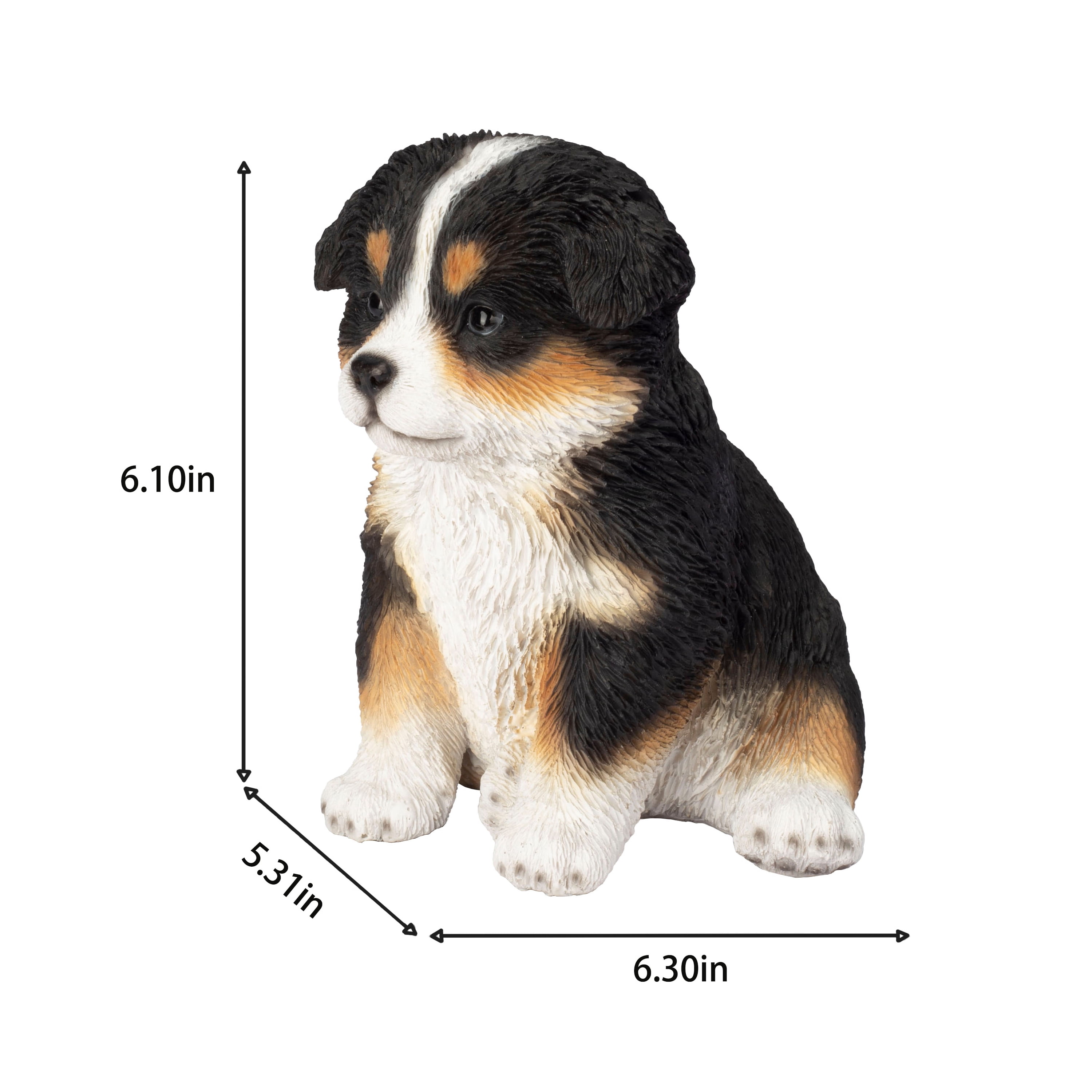 SOREAL White & Brown Australian shepherd | Handpainted Decorative Puppy Statue for Home & Garden Decor | Premium Polyresin Dog Statue | Gift for Dog Lovers | Weather-Resistant Indoor/Outdoor Decor