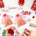 thumbnail image 4 of 100pcs Organza Bags, 4 x 4.72 inches Red Christmas Wedding Favors Christmas Gift Drawstring Bags Jewelry Pouches, 4 of 14