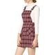 thumbnail image 4 of Vestido de tirantes ajustables de cuadros para mujer Inspire Chic S Rojo, 4 of 8