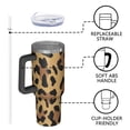 thumbnail image 4 of 40oz Tumbler with Handle and Straw, Vacuum Insulated Stainless Steel Travel Mug, Fits Car Cup Holder, Animal Print, 4 of 6