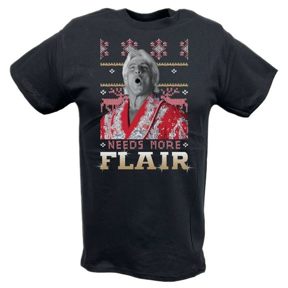 Ric Flair Needs More Christmas Flair Mens Black T-shirt L