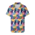 thumbnail image 5 of larppty Womens Hawaiian Button Down Shirts Short Sleeve Casual Floral Tropical Shirt Summer Beach Shirt Cool Button Up Tops（Purple， S）, 5 of 7