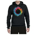 thumbnail image 2 of Wild Bobby, Colorful Tie Dye Sunflower Womens, Streetwear, Unisex Graphic Hoodie Sweatshirt, Black, 2XL, 2 of 3