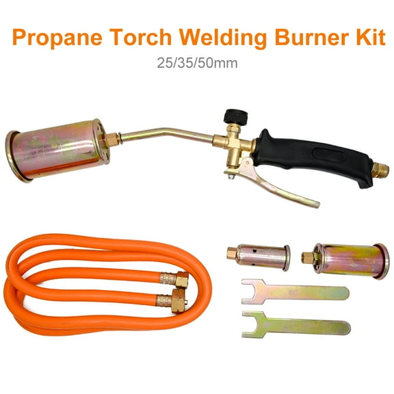 SENRISE Gas Torch Burner Hose Regulator Roofer Plumber Weed Kit Propane Black Silver