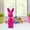 Pink, variant on REZUOFI 3 Pcs Solar Easter Bunny Statue with Bow Outdoor Garden Decoration Waterproof Solar Powered Colorful Lights Automatic Dusk to Dawn for Yard Patio Easter Spring Home Decor