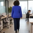 thumbnail image 4 of Agnes Orinda Women's Plus Size Fall Workwear Notched Lapel Button Down Office Blazer 1X Royal Blue, 4 of 6