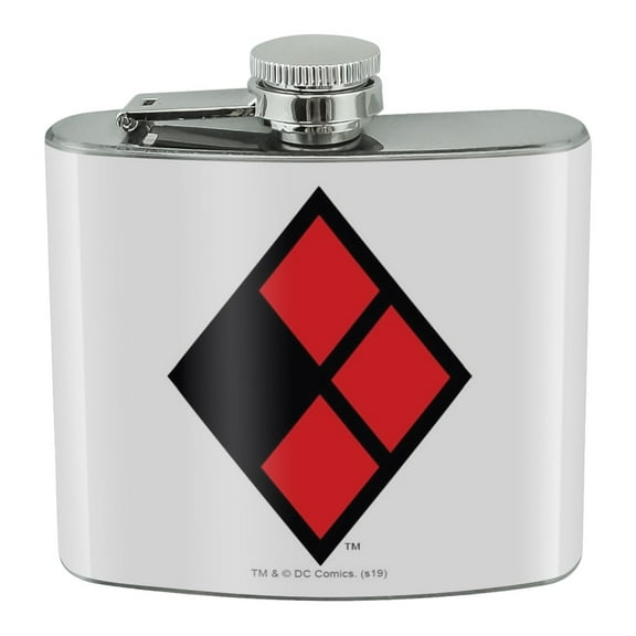 Harley Quinn Diamond Logo Stainless Steel 5oz Hip Drink Kidney Flask